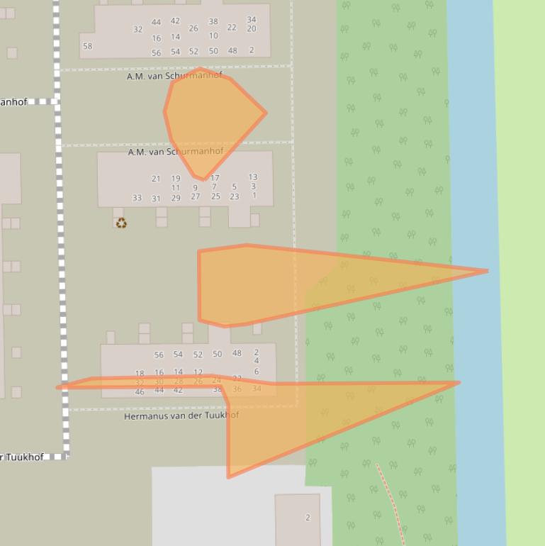 Kaart van postcodegebied 1065VX.