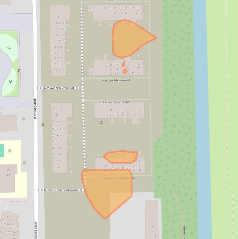 Kaart van postcodegebied 1065VZ.