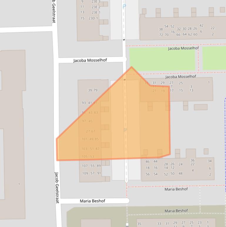 Kaart van postcodegebied 1065XA.