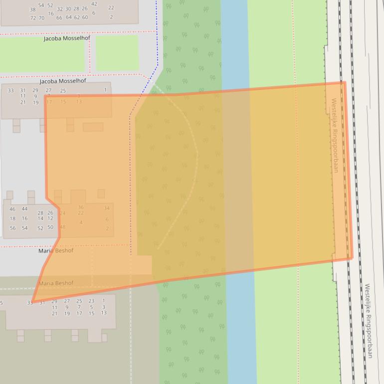 Kaart van postcodegebied 1065XC.