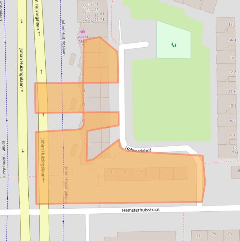 Kaart van postcodegebied 1065XE.