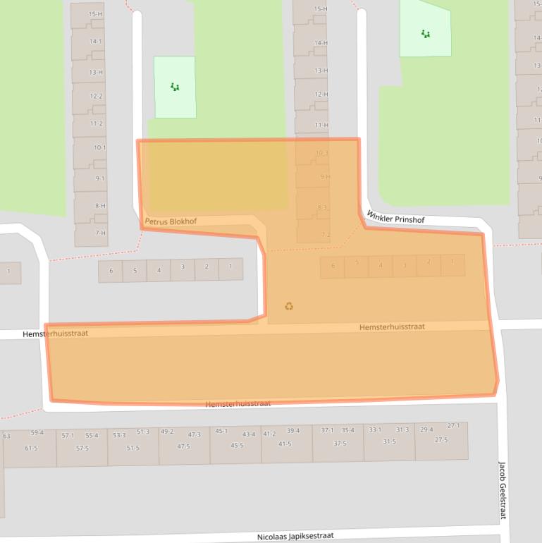 Kaart van postcodegebied 1065XL.