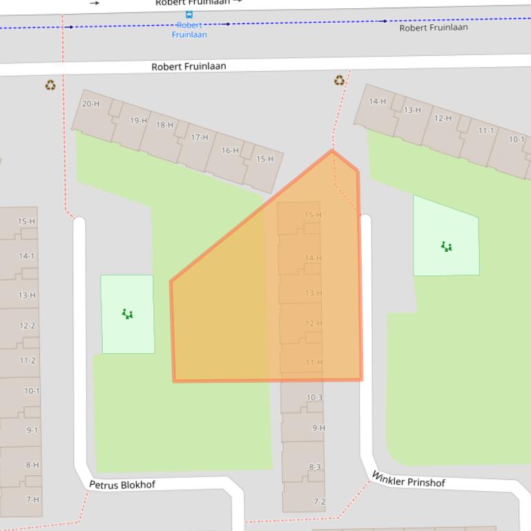 Kaart van postcodegebied 1065XM.