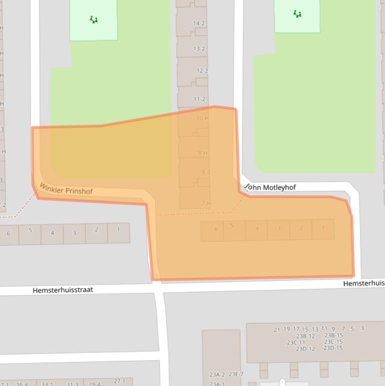 Kaart van postcodegebied 1065XN.