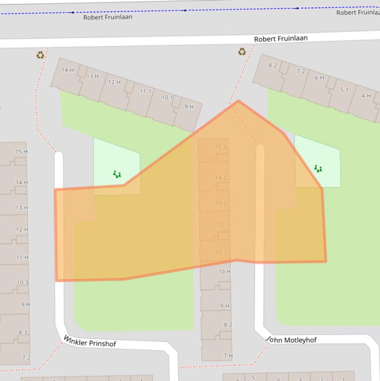 Kaart van postcodegebied 1065XP.