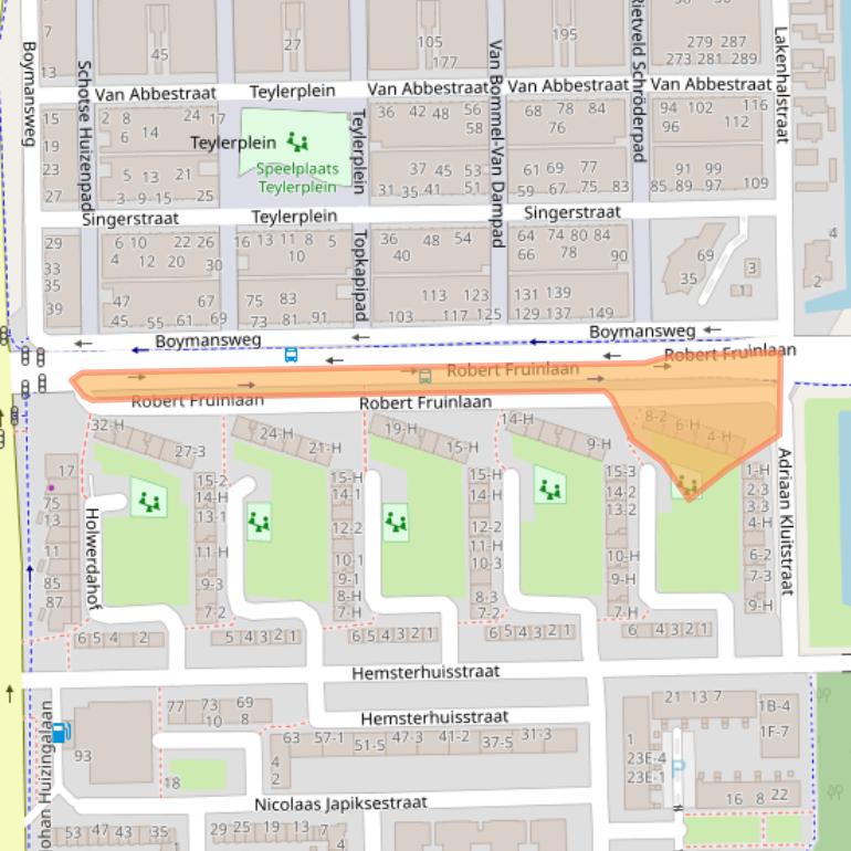 Kaart van postcodegebied 1065XT.