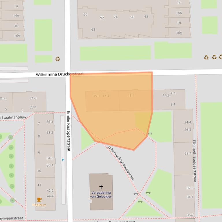 Kaart van postcodegebied 1066AB.