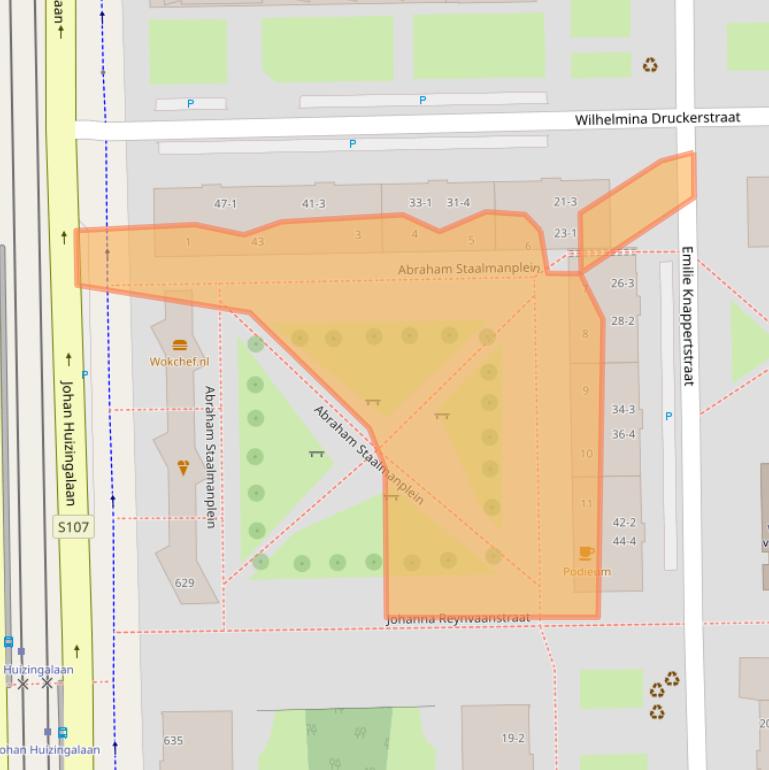 Kaart van postcodegebied 1066AG.