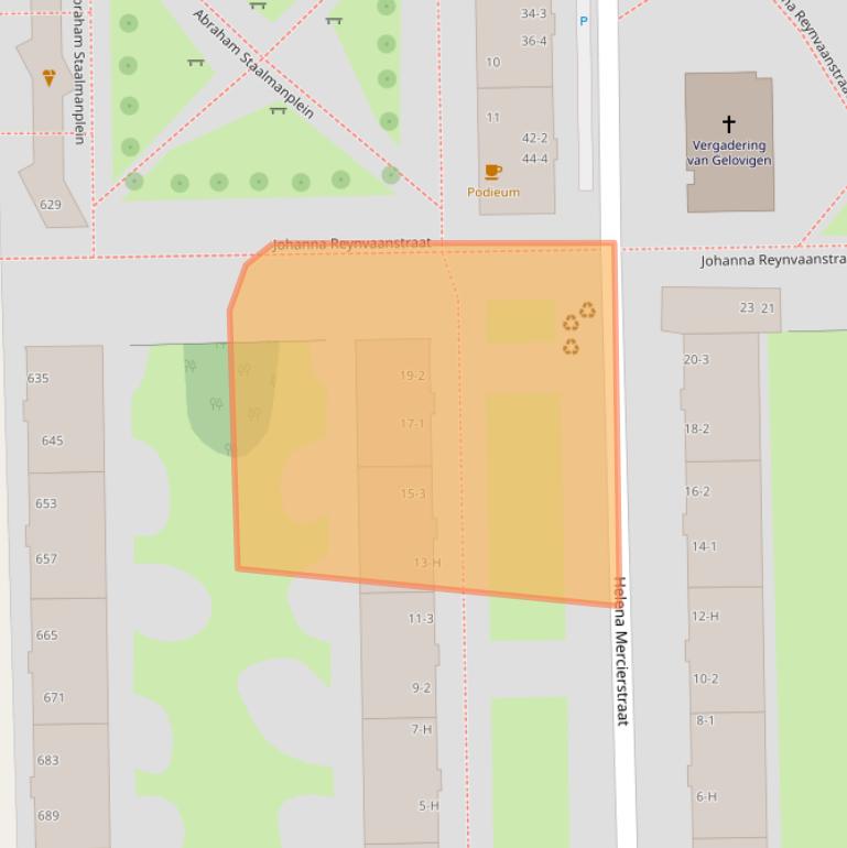 Kaart van postcodegebied 1066AK.