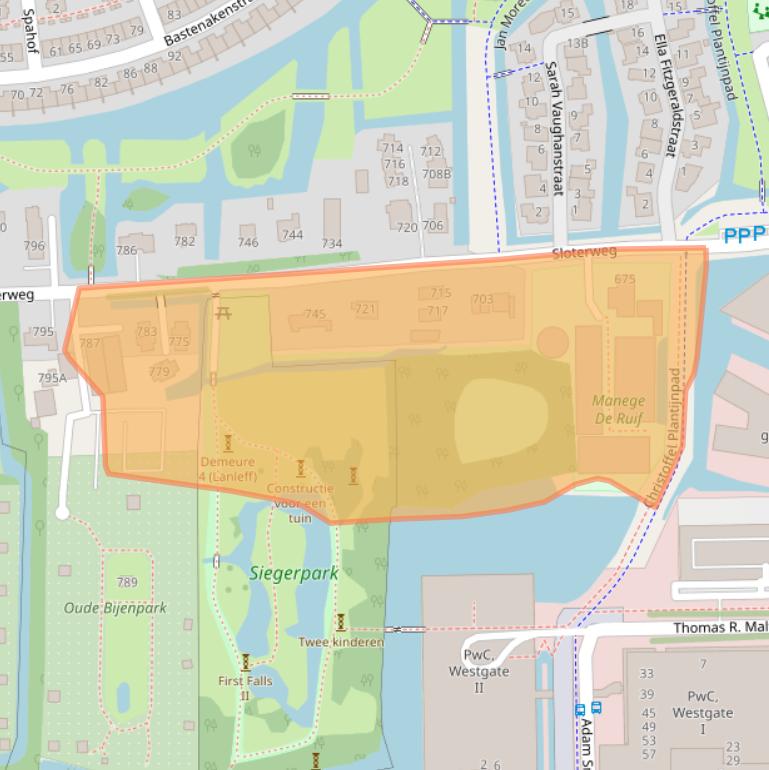 Kaart van postcodegebied 1066CA.
