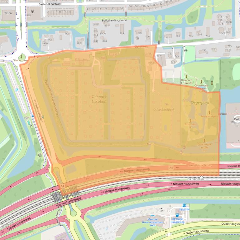 Kaart van postcodegebied 1066CB.