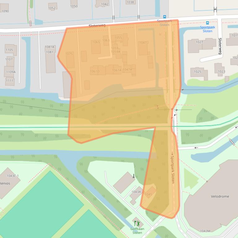 Kaart van postcodegebied 1066CD.