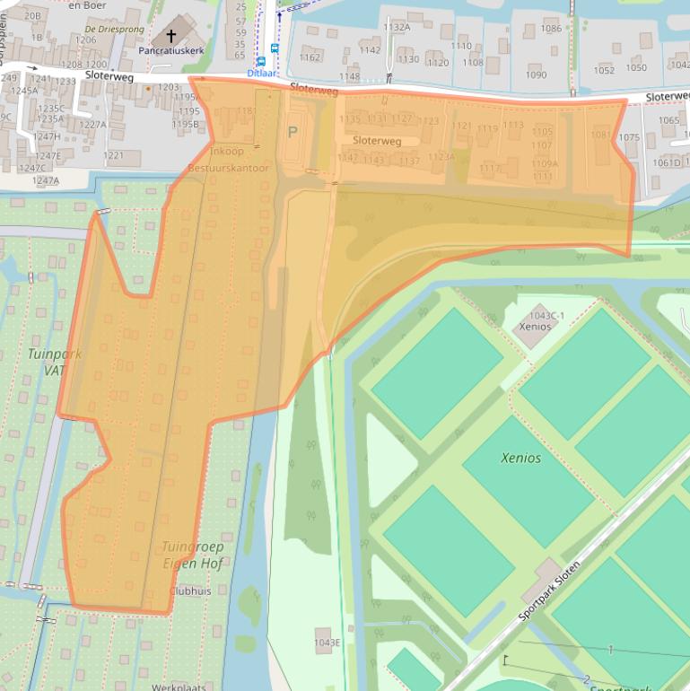 Kaart van postcodegebied 1066CE.