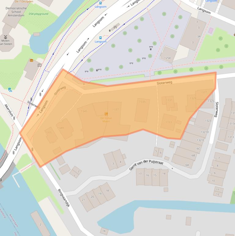 Kaart van postcodegebied 1066CM.