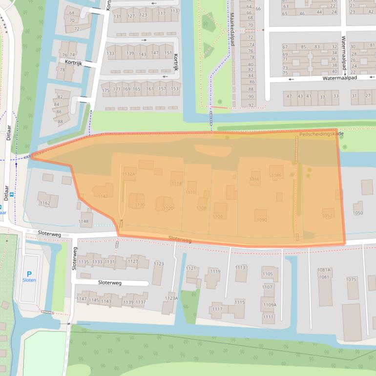 Kaart van postcodegebied 1066CT.