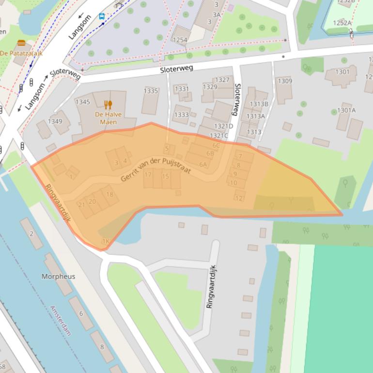 Kaart van postcodegebied 1066DA.