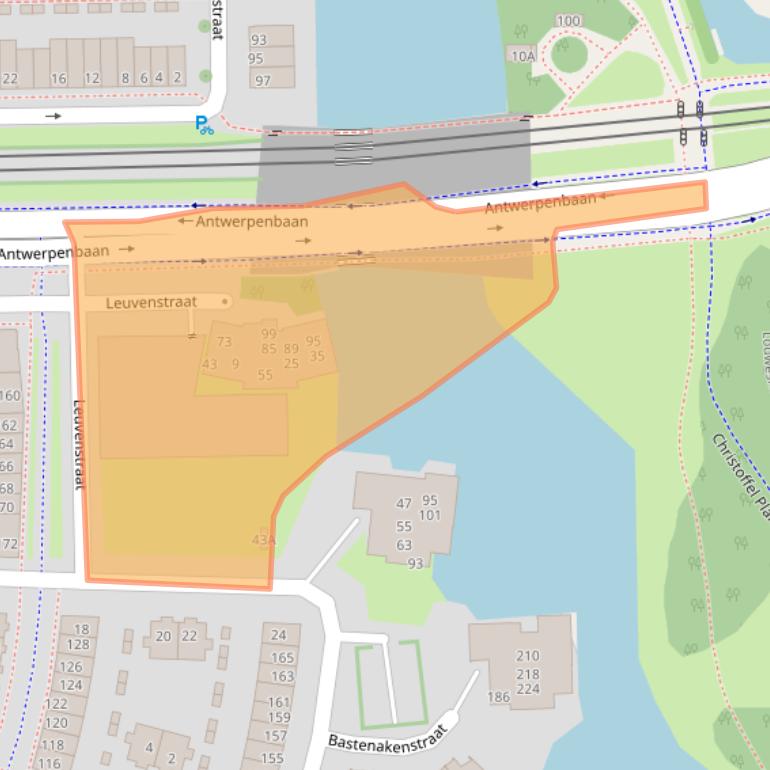 Kaart van postcodegebied 1066DZ.