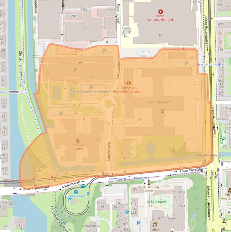 Kaart van postcodegebied 1066EC.