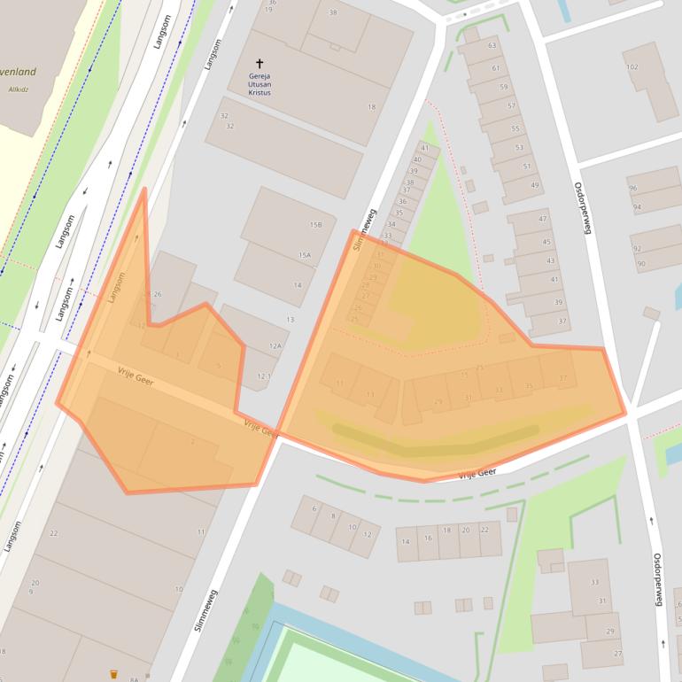 Kaart van postcodegebied 1066EG.
