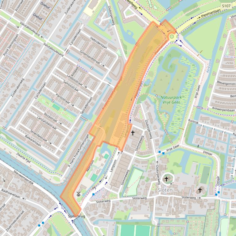 Kaart van postcodegebied 1066ER.