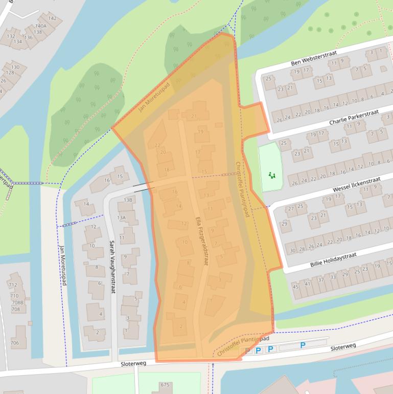 Kaart van postcodegebied 1066GB.