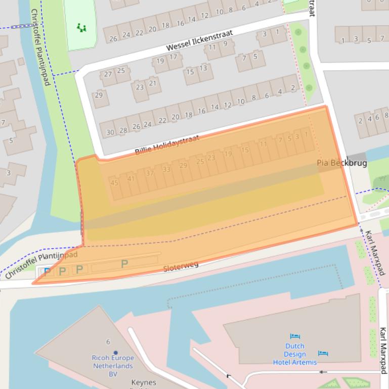 Kaart van postcodegebied 1066HA.