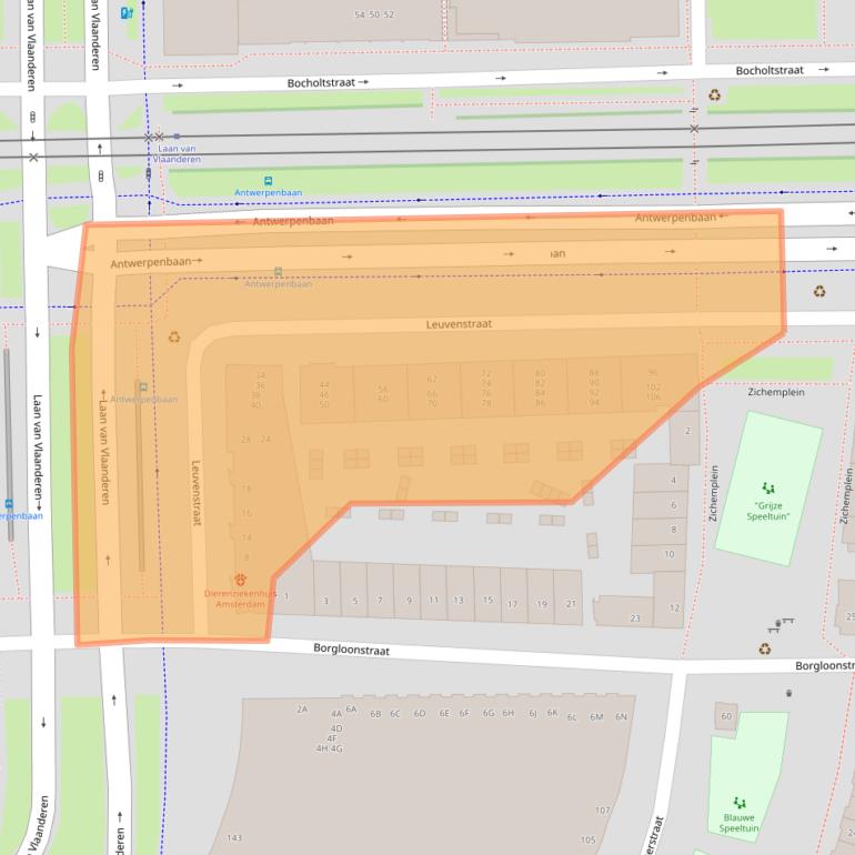 Kaart van postcodegebied 1066HC.