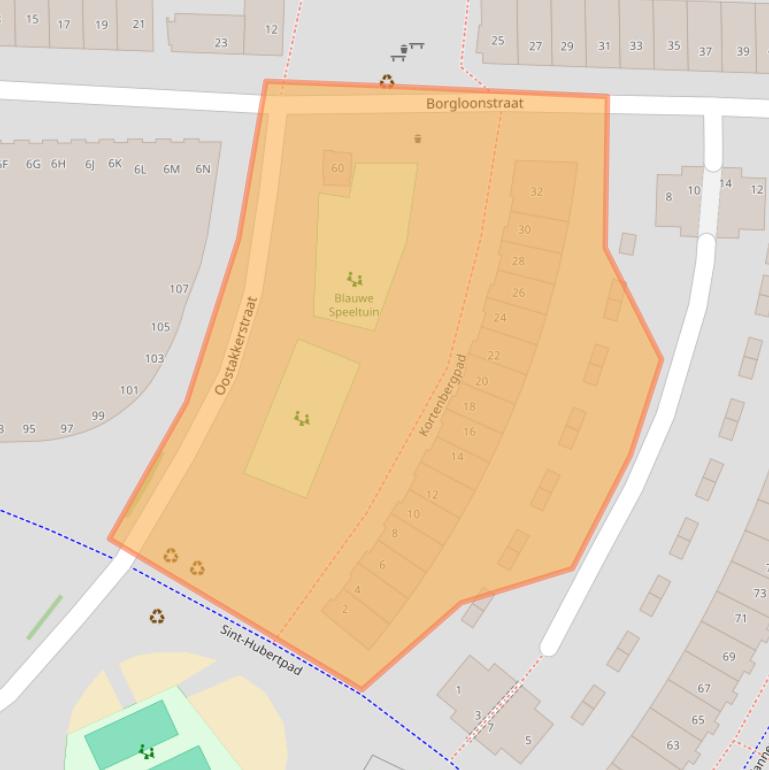 Kaart van postcodegebied 1066HJ.
