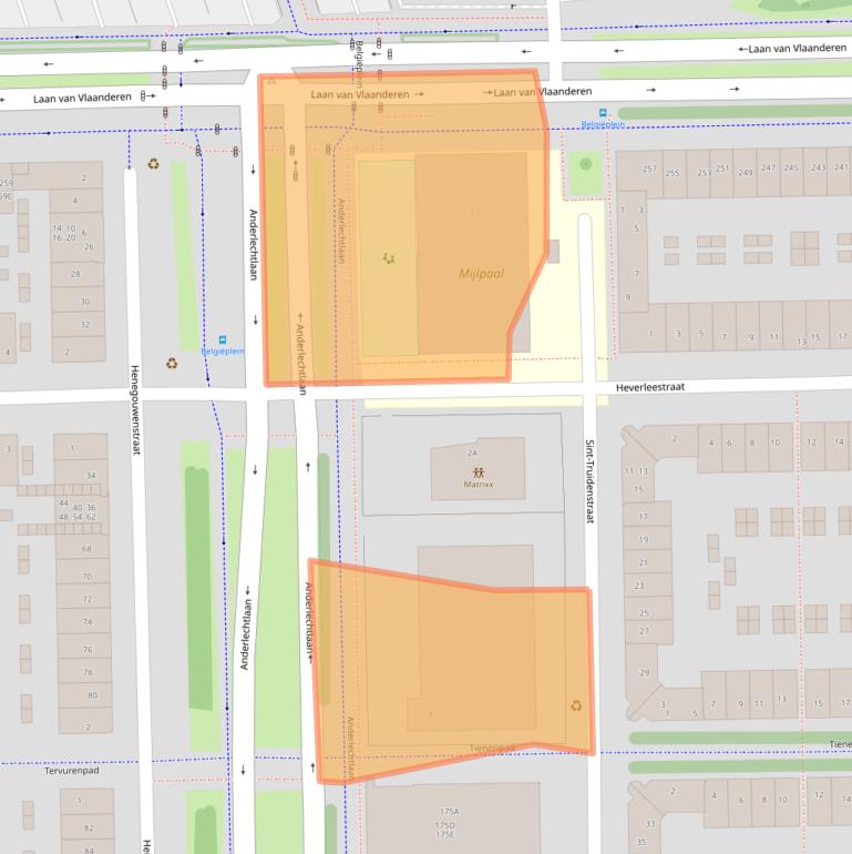 Kaart van postcodegebied 1066HK.