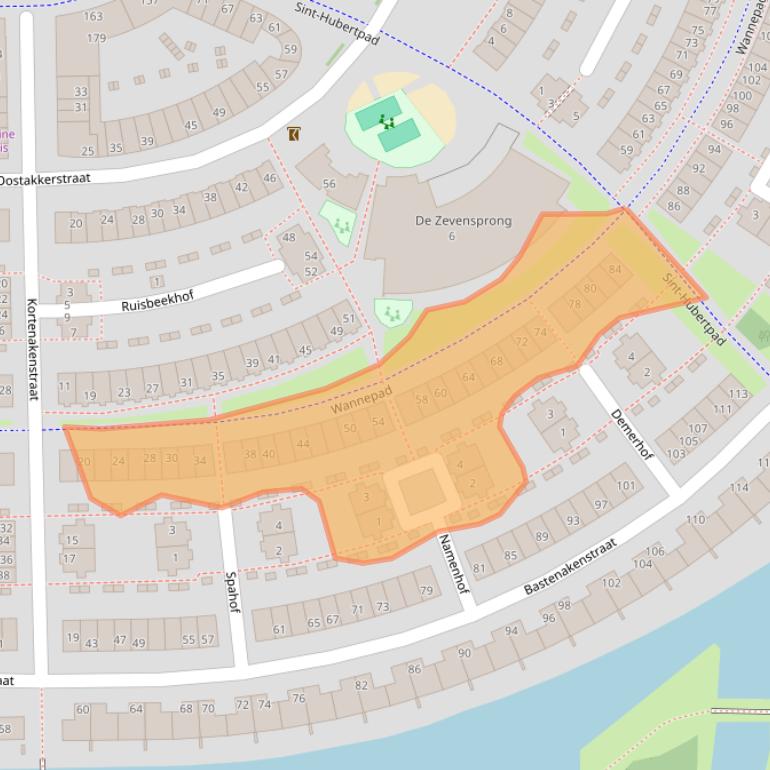 Kaart van postcodegebied 1066HX.