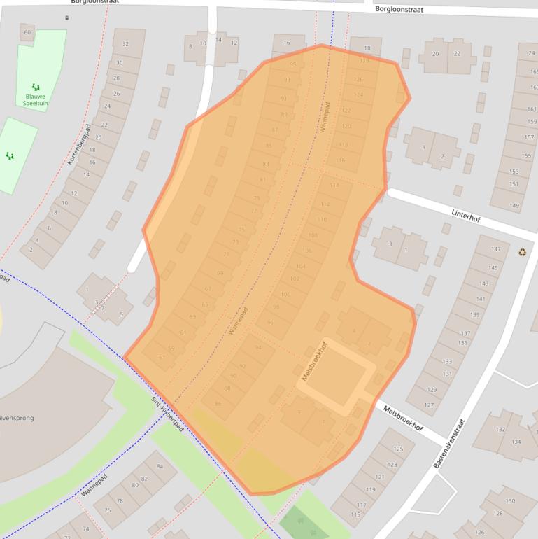 Kaart van postcodegebied 1066HZ.