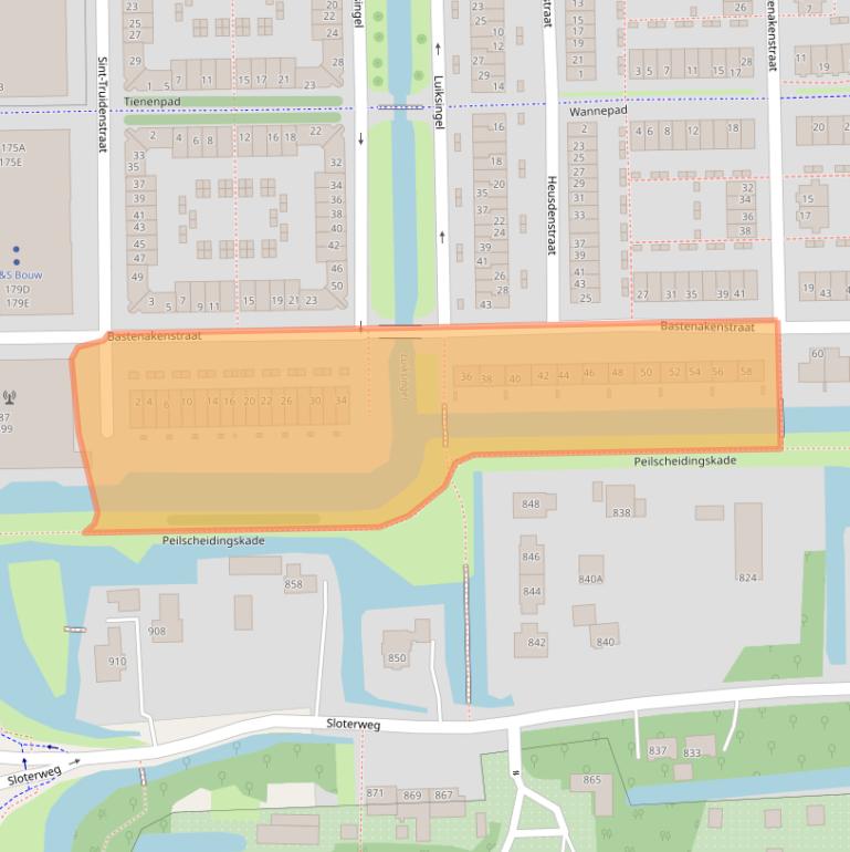Kaart van postcodegebied 1066JD.