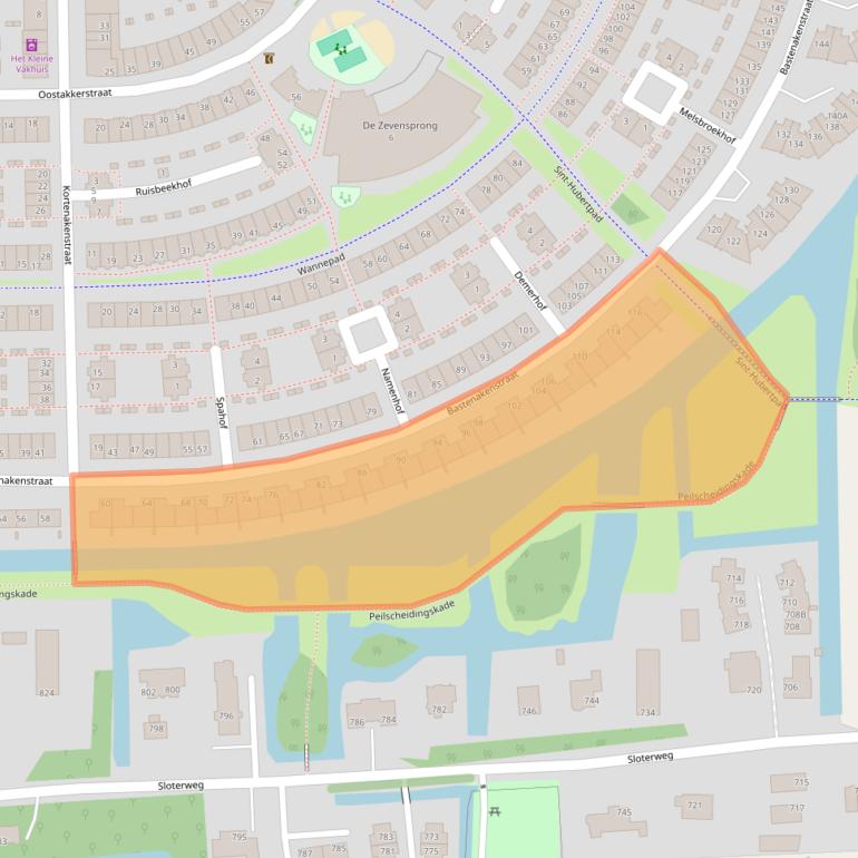 Kaart van postcodegebied 1066JE.