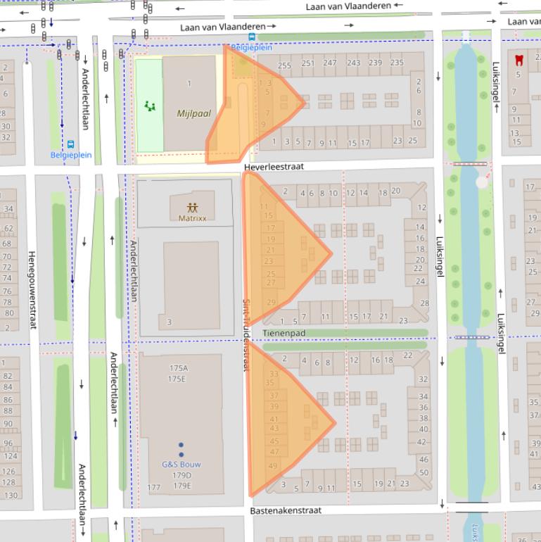 Kaart van postcodegebied 1066JP.