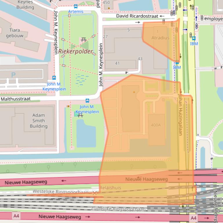 Kaart van postcodegebied 1066JS.