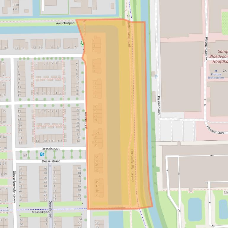 Kaart van postcodegebied 1066KA.