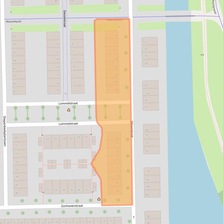 Kaart van postcodegebied 1066KD.