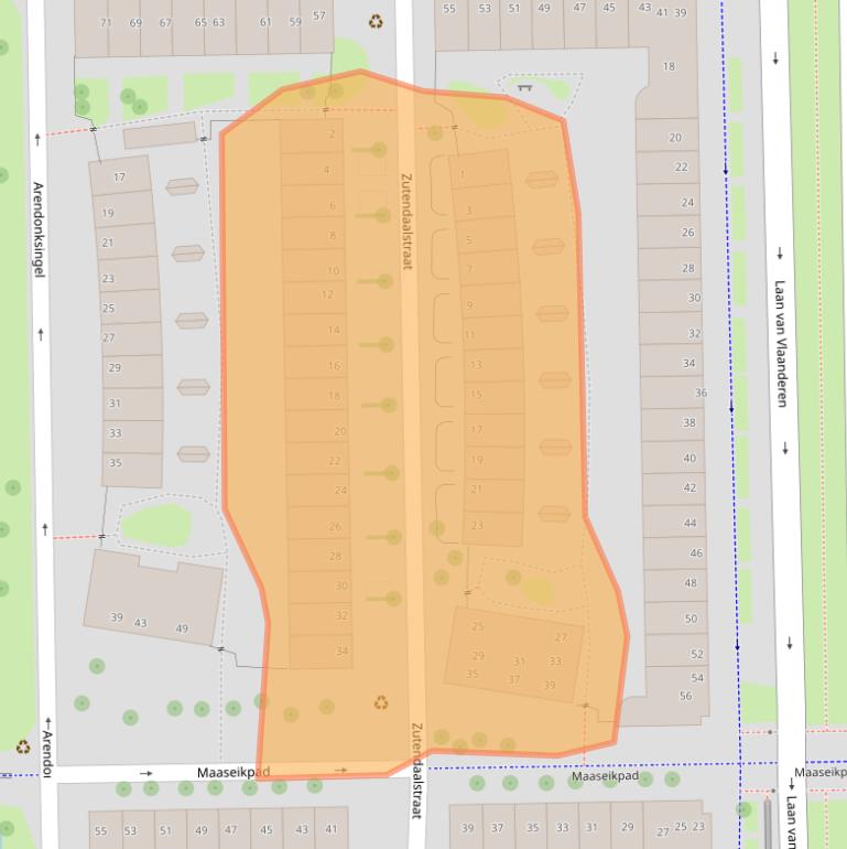 Kaart van postcodegebied 1066KT.