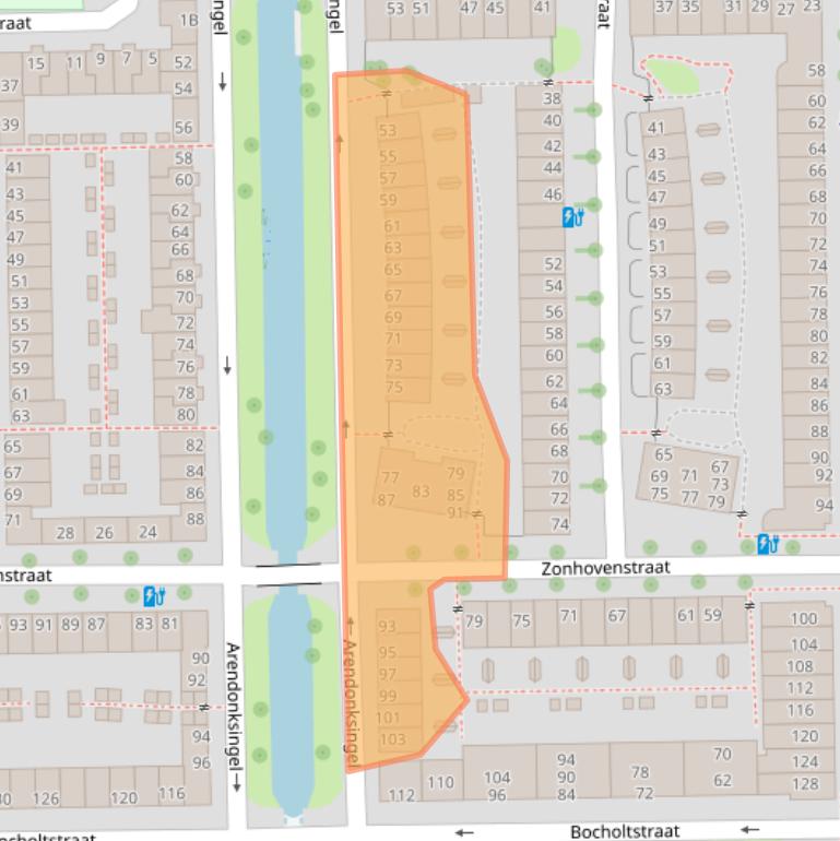 Kaart van postcodegebied 1066KX.