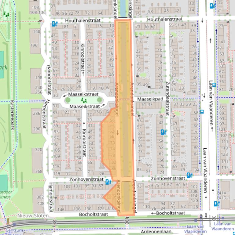 Kaart van postcodegebied 1066LA.