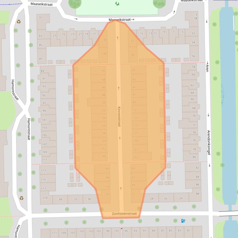 Kaart van postcodegebied 1066LC.