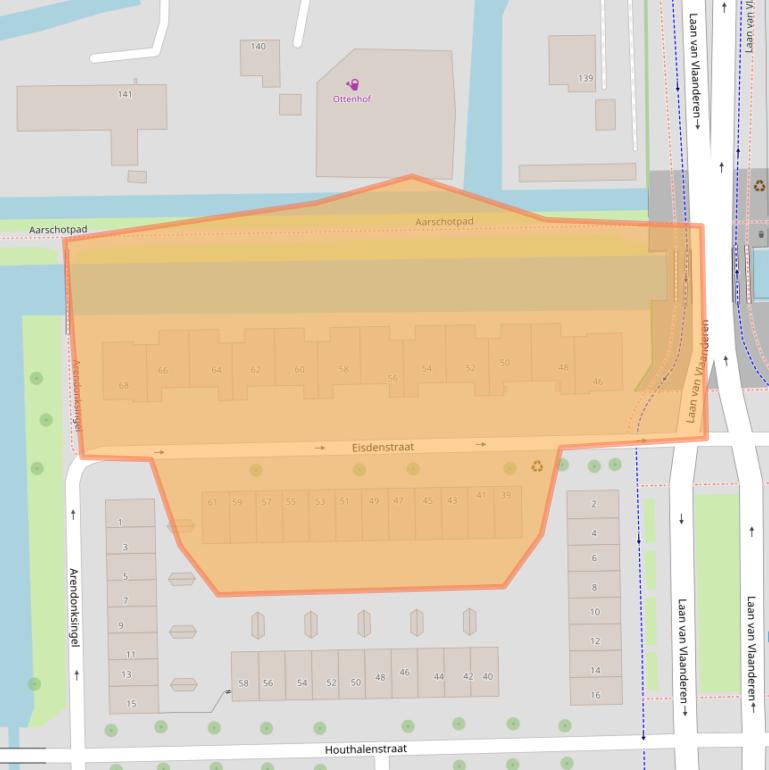 Kaart van postcodegebied 1066LL.