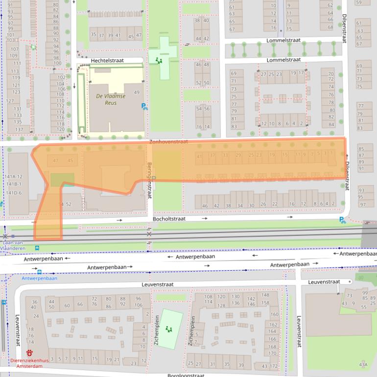 Kaart van postcodegebied 1066MA.