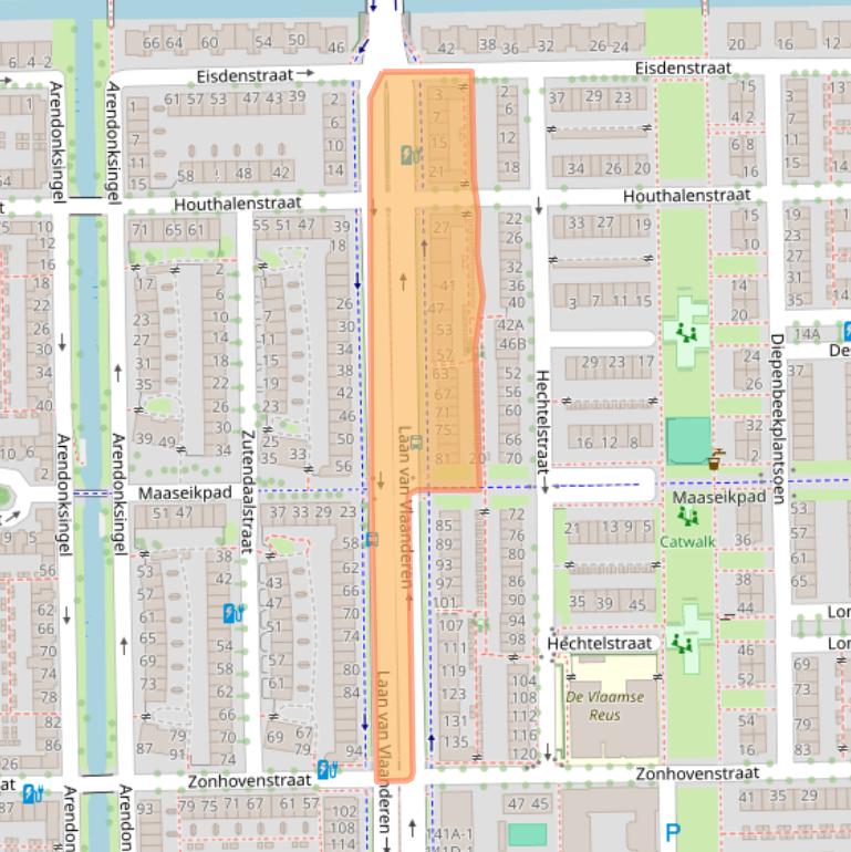 Kaart van postcodegebied 1066MN.