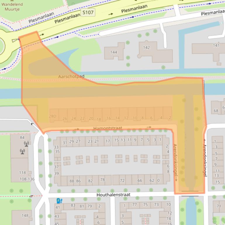 Kaart van postcodegebied 1066NA.