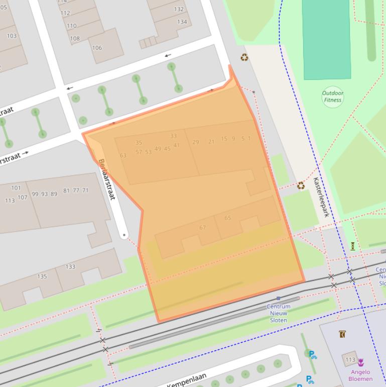 Kaart van postcodegebied 1066PJ.