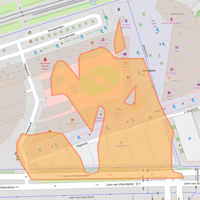 Kaart van postcodegebied 1066RD.