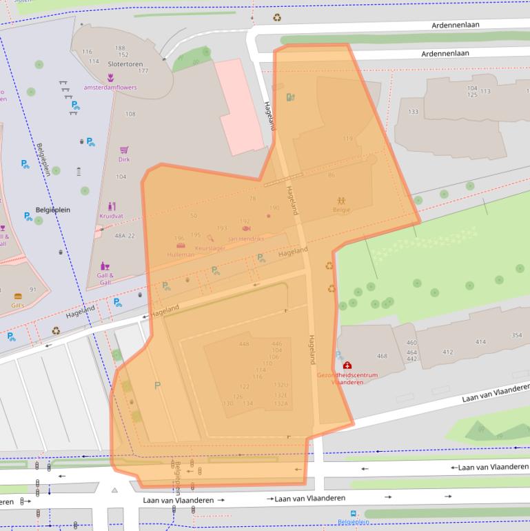 Kaart van postcodegebied 1066SB.