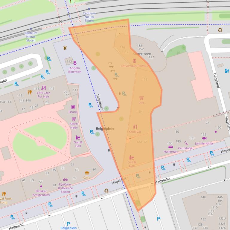 Kaart van postcodegebied 1066SC.