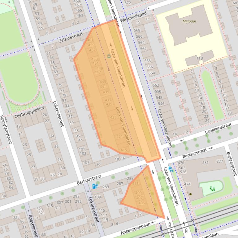 Kaart van postcodegebied 1066SG.